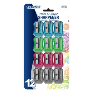Single Blade Square Transparent Pencil Sharpener (12/pack)