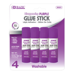 Glue Stick Washable Disappearing Purple 0.28 oz (8g)(4/Pack)