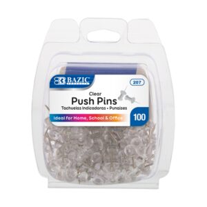 Push Pins Clear Transparent (100/Pack)