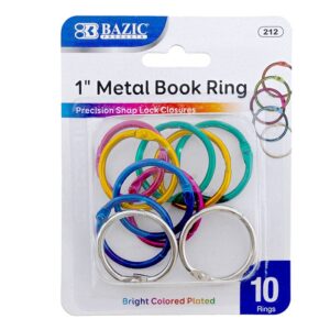 Assorted Color Metal Book Rings (10/Pack)