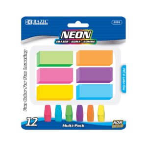 Neon Eraser Sets (12/Pack)