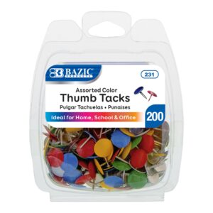 Thumb Tack Assorted Color (200/Pack)