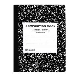 Composition Book C/R Black Marble 100 Ct.