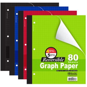 Wireless Notebook Reversible 4"/5" Quad Ruled 8.5" X 11" 80 Ct.