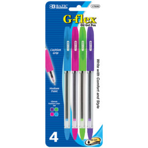 G-Flex 4 Color Oil-Gel Ink Pen w/ Cushion Grip