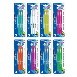 GR8 Dazzle Black Oil-Gel Ink Pen w/ Rubberized Barrel (3/Pack)