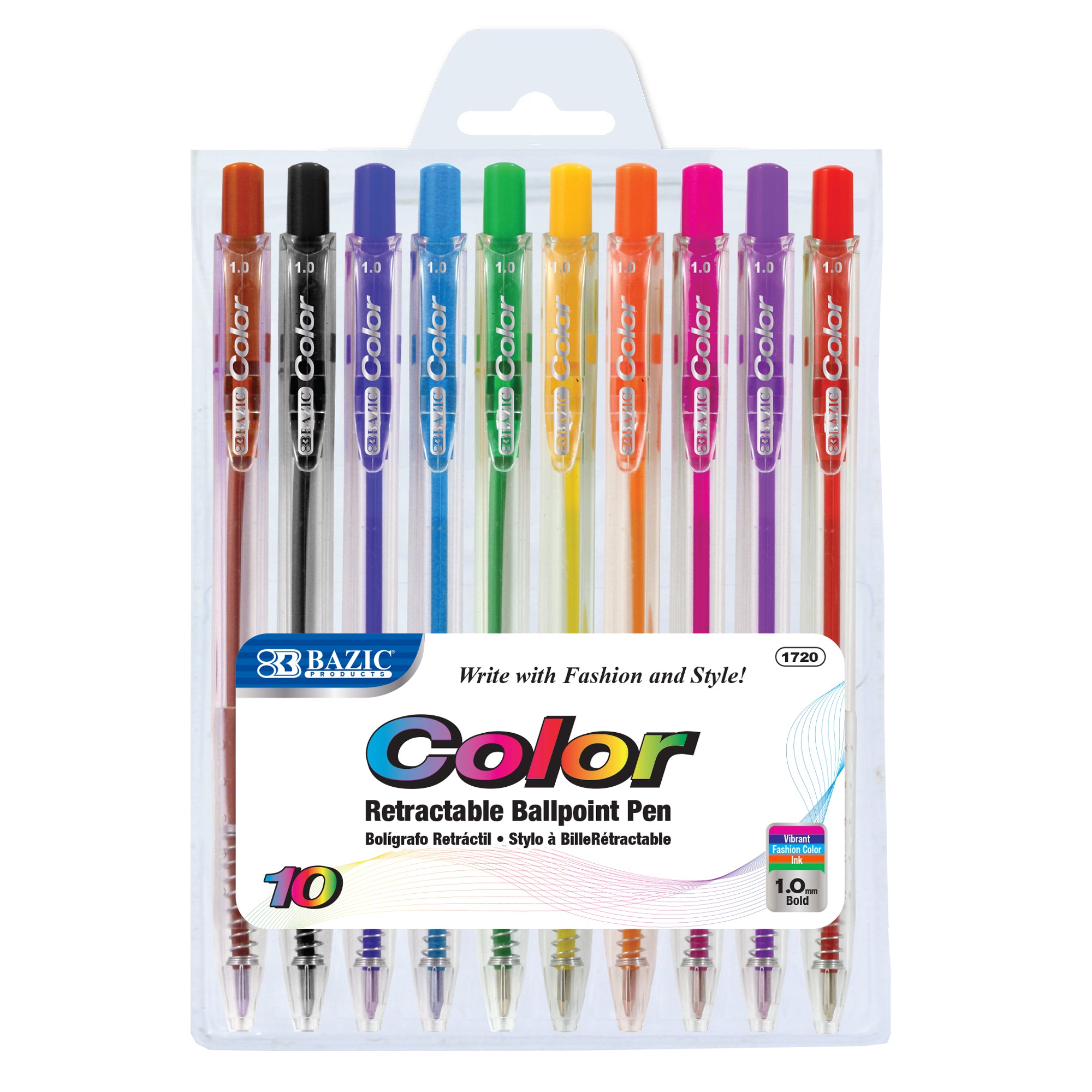 10 Color Retractable Pen