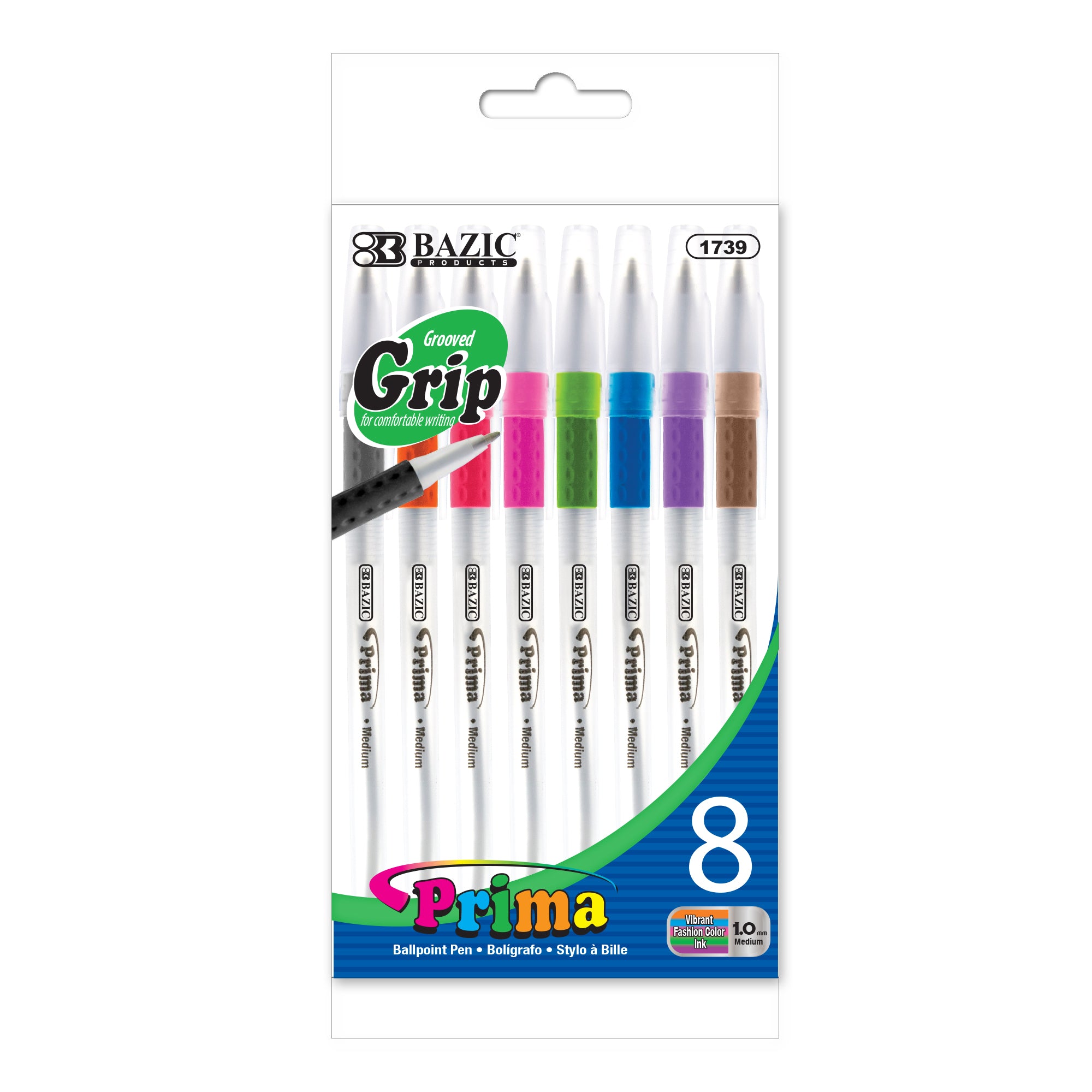 8 Color Prima Stick Pen w/ Cushion Grip