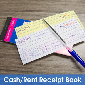 Cash or Rent Receipt Book 2-Part Carbonless 7 1/2" x 2 3/4" (50 Sets)