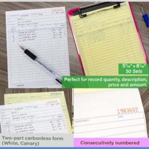 Sales Order Book 2-Part Carbonless 5 9/16" x 8 7/16" (50 Sets)
