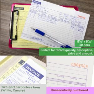 Invoice Book 2-Part Carbonless 5 9/16" x 8 7/16" (50 Sets)