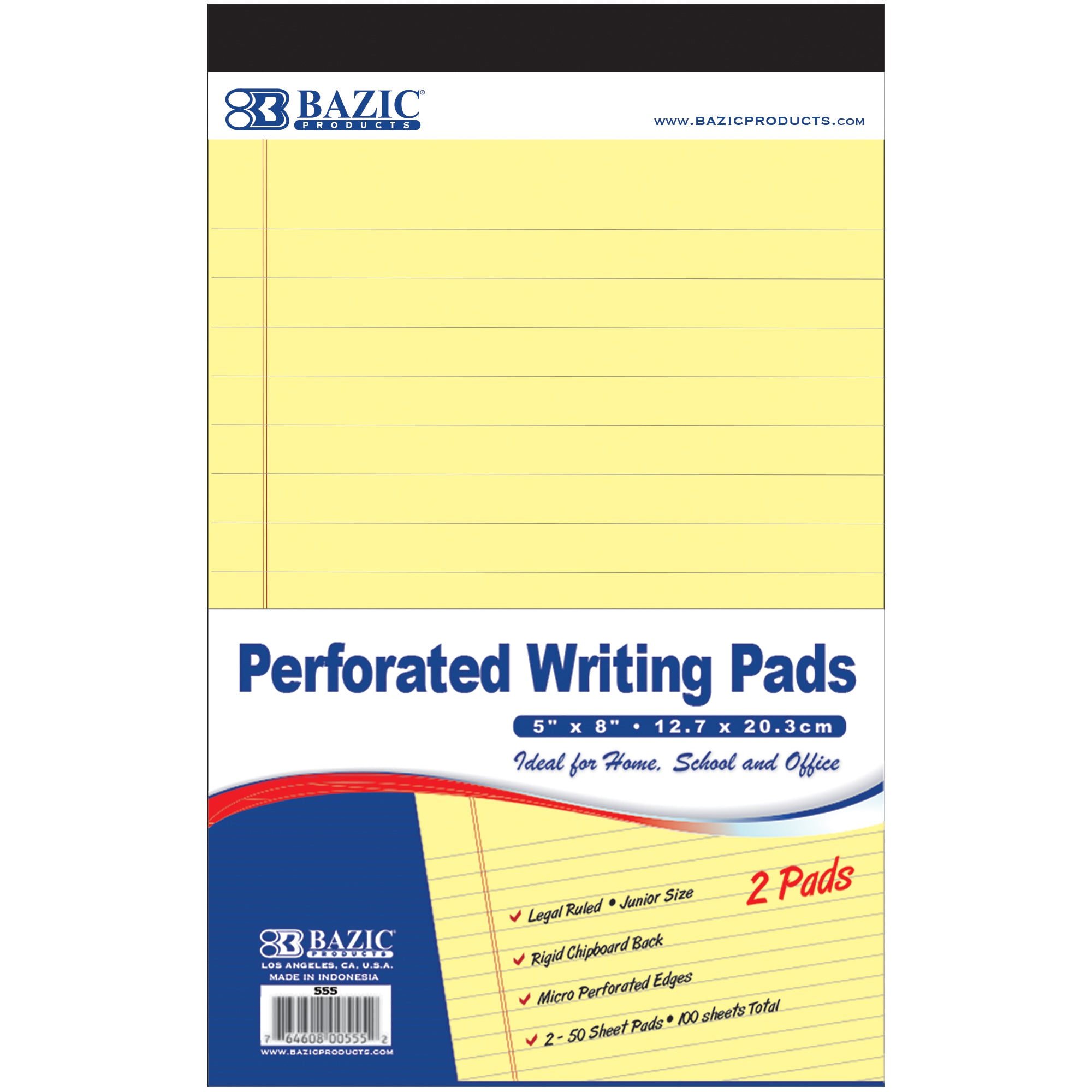 Canary Jr. Perforated Writing Pad 5" X 8" 50 Ct.(2/Pack)