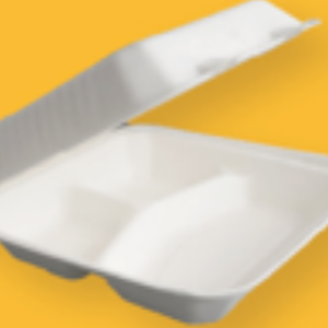 9 x 9 Inch 3 Compartment Clamshell Box - 200  PCS/CTN