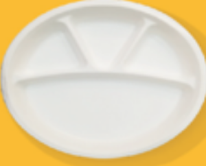 11 Inch 4 Compartment Round Plate (27.5cm) - 500 PCS/CTN