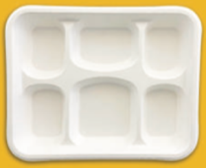 6 Compartment Meal Tray - 300 PCS/CTN