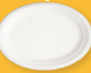 12.5 x 10 Inch Oval Plate - 500 PCS/CTN
