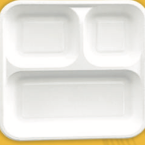 10 inch Square - 3 Compartment plate - 600 PCS/CTN
