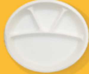 12 Inch 4 Compartment Round Plate (29.5cm) - 500 PCS/CTN